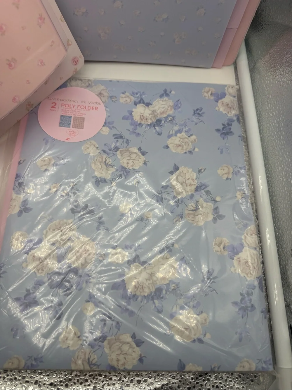 LoveShackFancy Blue Floral Poly Folder Set